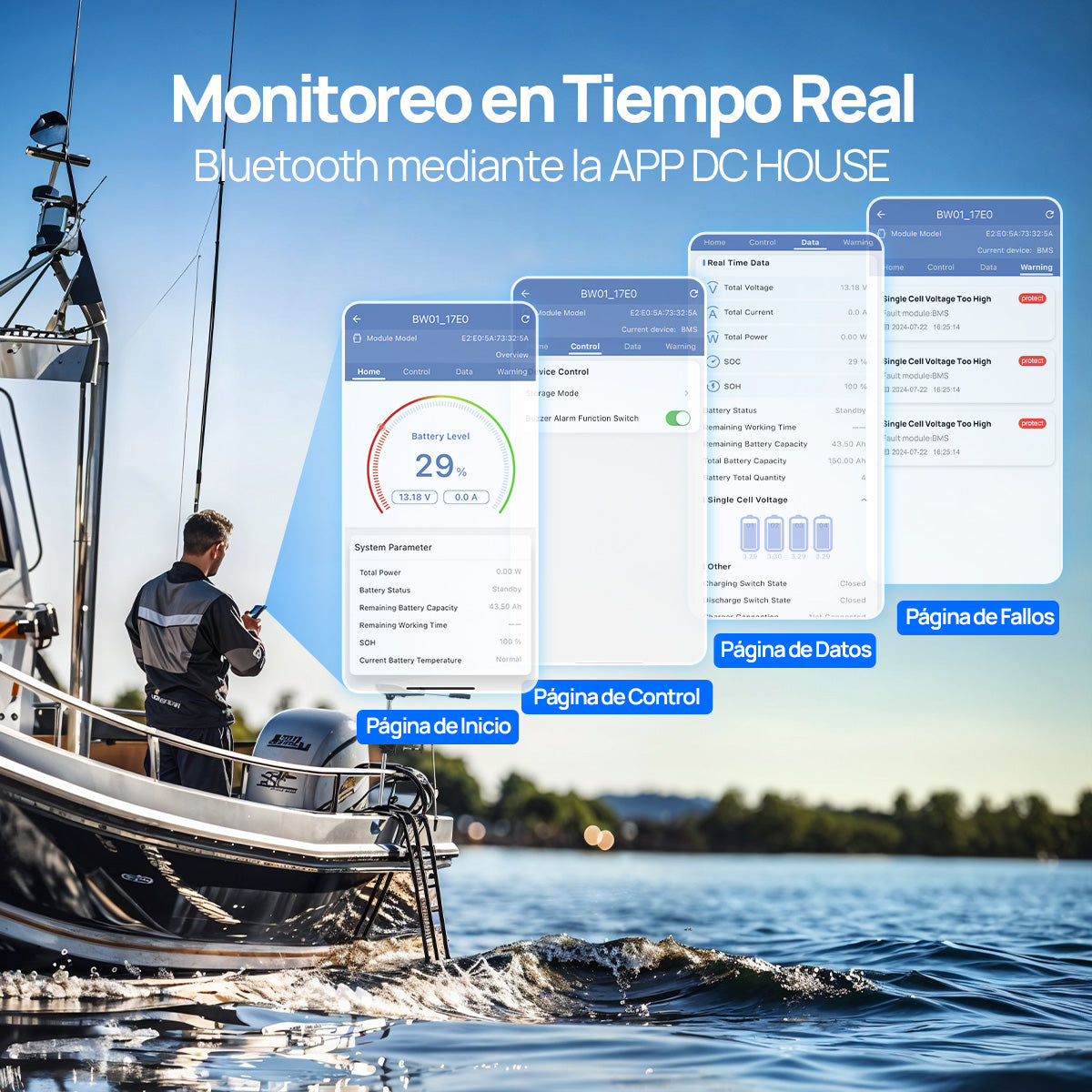 12V 100Ah con Bluetooth, Indicadores SOC y Protección contra Bajas Temperaturas