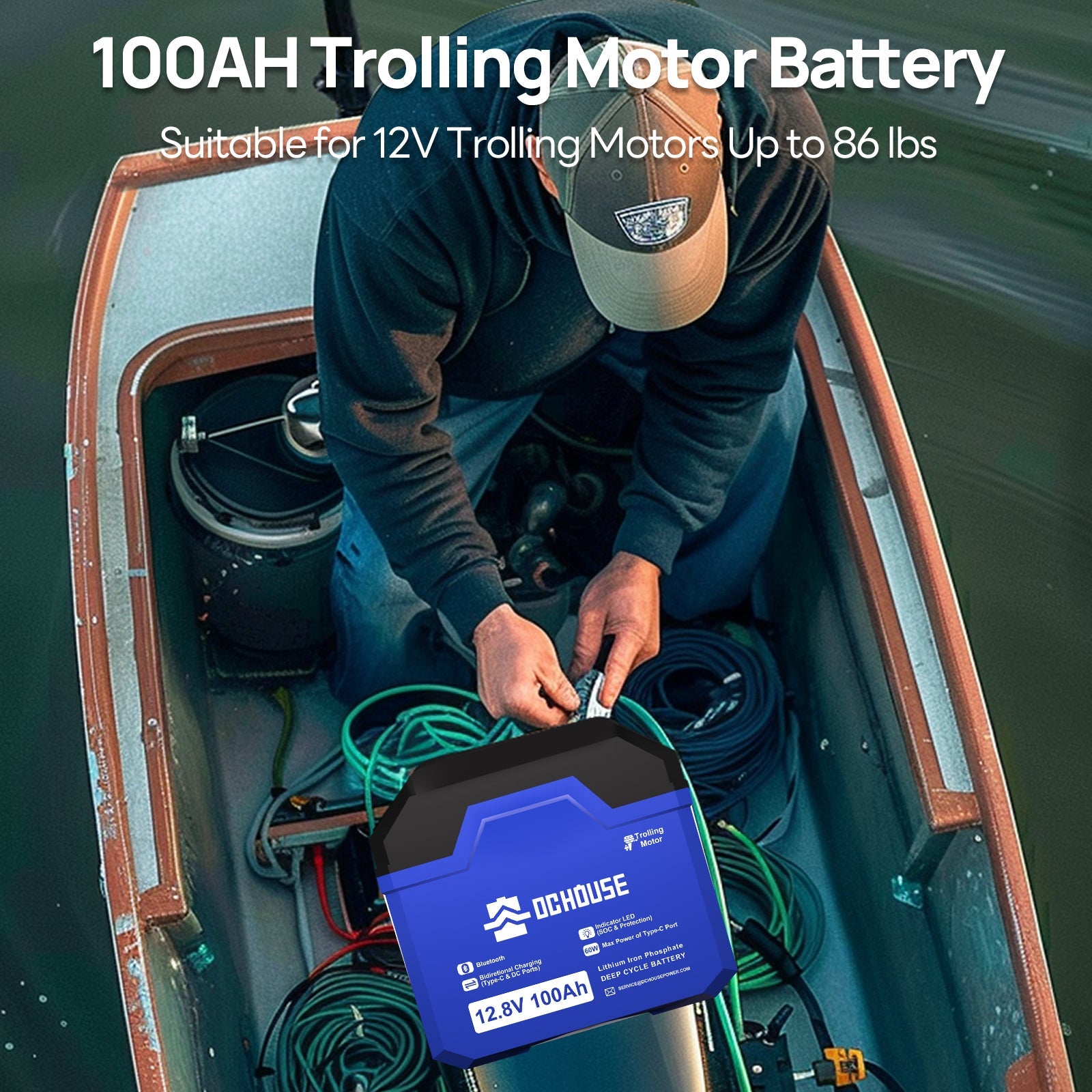 12V 100Ah 3.0 Portable Deep Cycle LiFePO4 Bluetooth & Low Temp Protection Battery