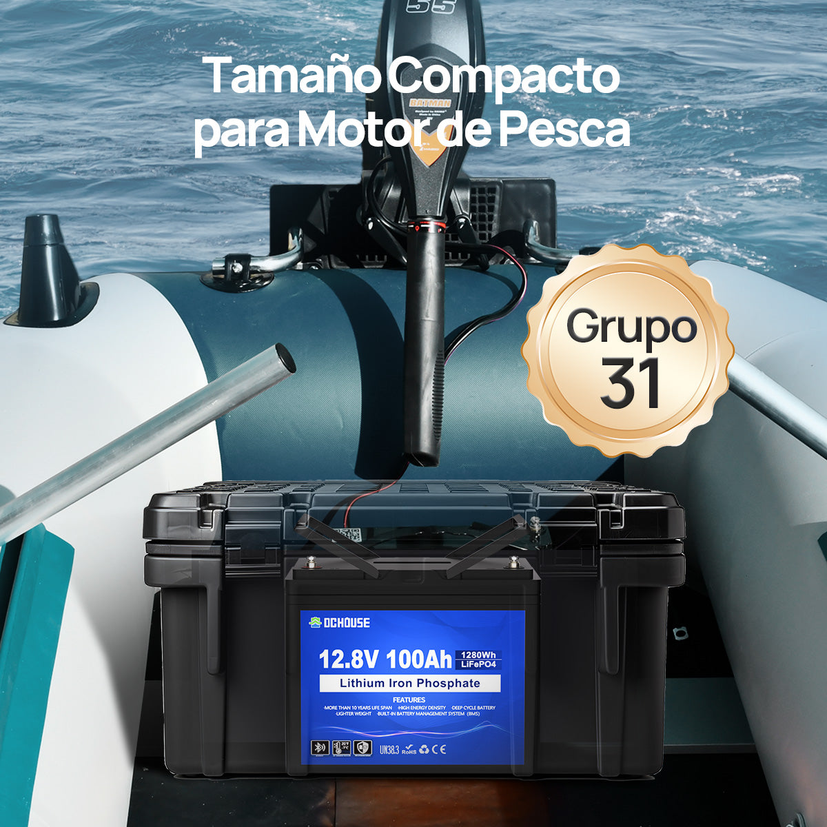 12V 100Ah con Bluetooth, Indicadores SOC y Protección contra Bajas Temperaturas