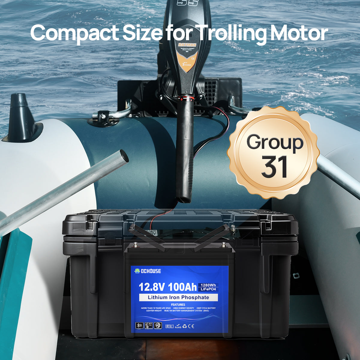 12V 100Ah with Bluetooth, SOC Indicators & Low Temp Protection