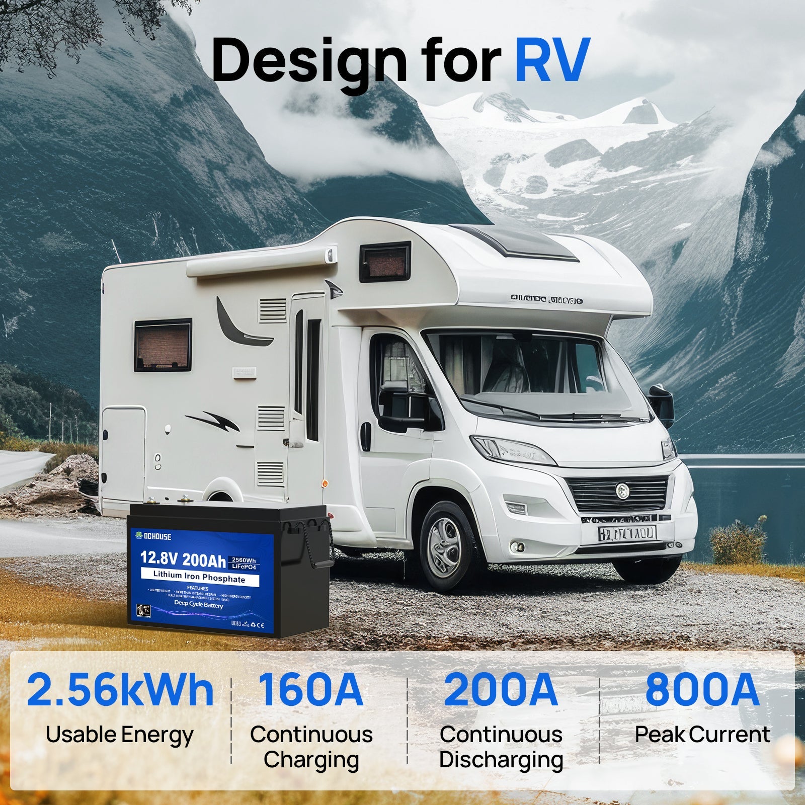 12V 200Ah Deep Cycle LiFePO4 Lithium Low Temp Protection Battery