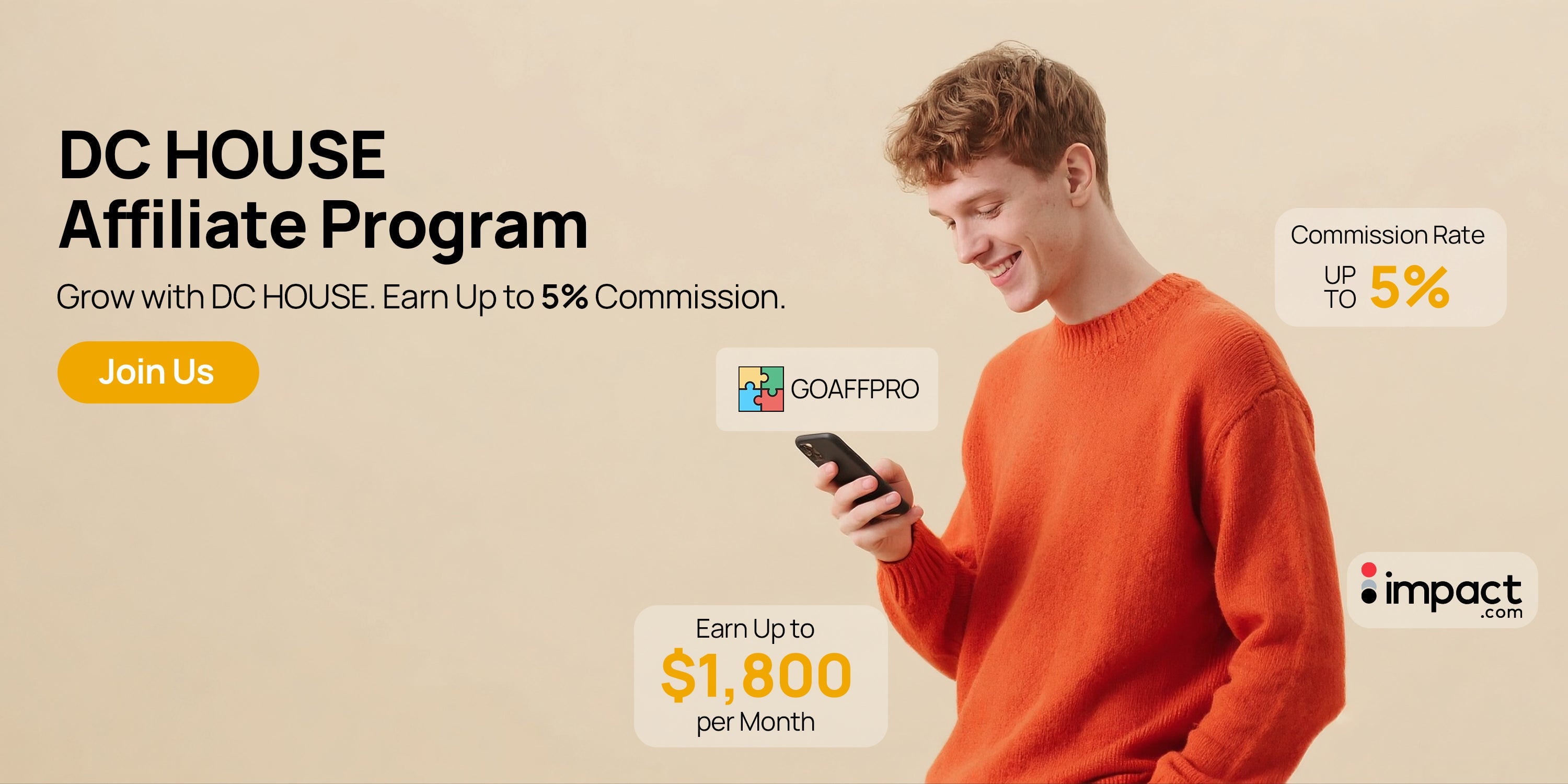 DC HOUSE Affiliate Program – Earn up to 5% commission promoting LiFePO₄ batteries for golf carts, RVs, solar, and marine systems.